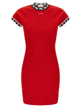 Versace Red Cotton Short Dress