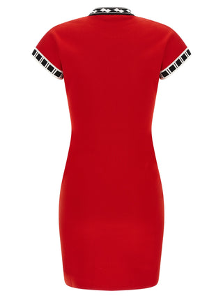 Versace Red Cotton Short Dress