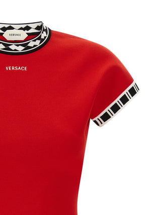 Versace Red Cotton Short Dress