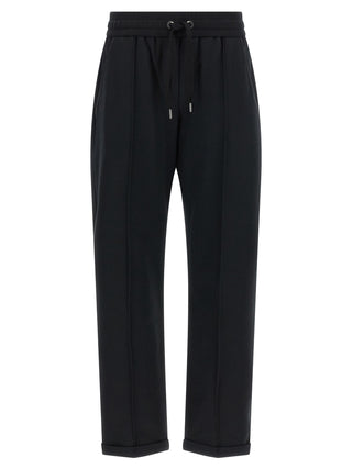 Brunello Cucinelli Black Cotton Joggers (Workout Pants)