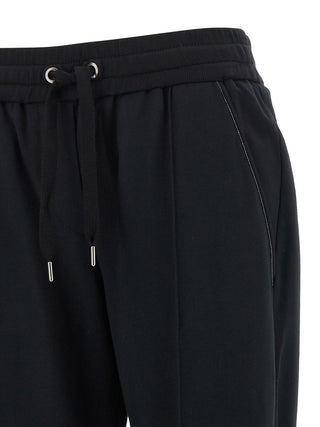 Brunello Cucinelli Black Cotton Joggers (Workout Pants)
