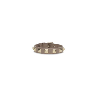 Valentino Garavani Gray Calf Leather Bos Taurus Bracelet