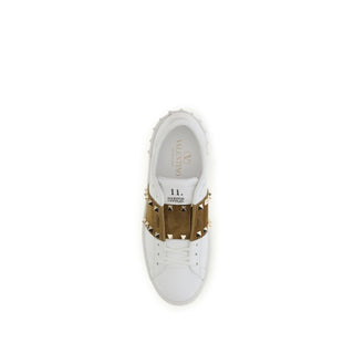 Valentino Garavani White Calf Leather Bos Taurus Sneakers