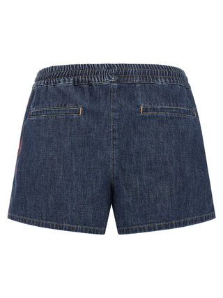 Valentino Garavani Blue Cotton Bermuda Shorts