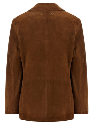 Golden Goose Brown Lamb Leather Leather Jacket