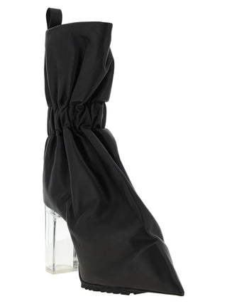 Rick Owens Black Calfskin Ankle Boots