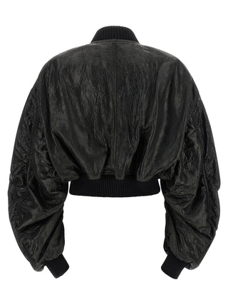 Rick Owens Black Lamb Leather Leather Jacket