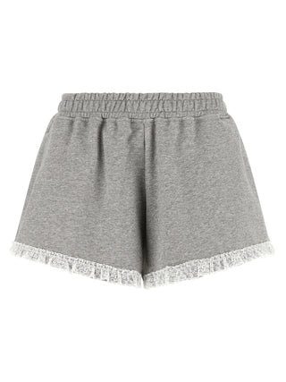 Ganni Gray Organic Cotton Bermuda Shorts