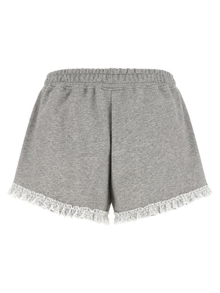 Ganni Gray Organic Cotton Bermuda Shorts