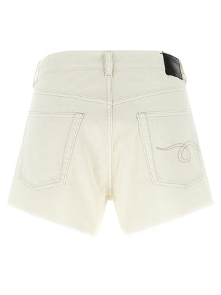 R13 White Cotton Bermuda Shorts