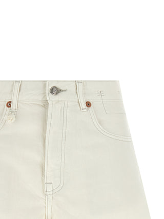 R13 White Cotton Bermuda Shorts