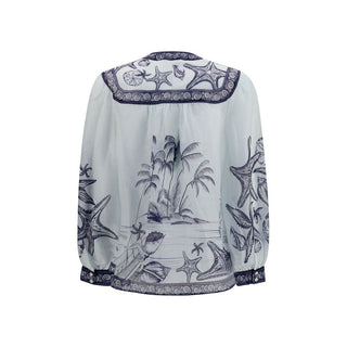FARM RIO Multicolor Ramie Pattern Shirt