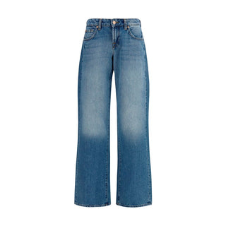 7FOR Blue Cotton Straight-Leg Jeans