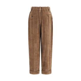 Brunello Cucinelli Brown Viscose Casual Pants