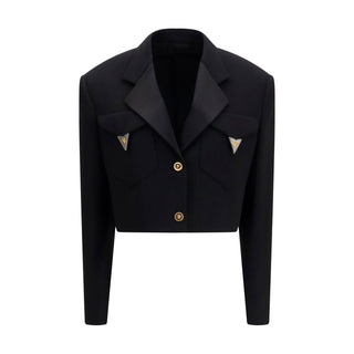Versace Black Wool Oves Aries Blazer