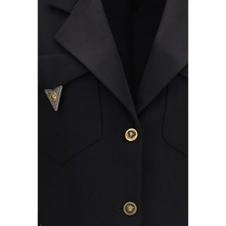 Versace Black Wool Oves Aries Blazer