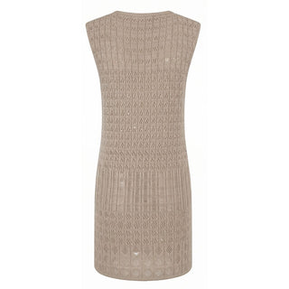 Malo Beige Cotton Women Dress