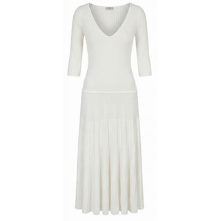 Malo White Cotton Women Dress