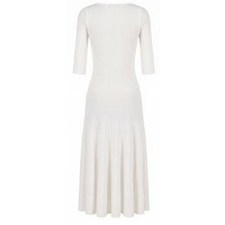 Malo White Cotton Women Dress