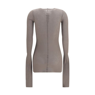 Rick Owens Gray Viscose Long Sleeve T-Shirt