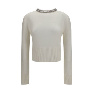 PINKO White Wool Oves Aries Sweatshirt