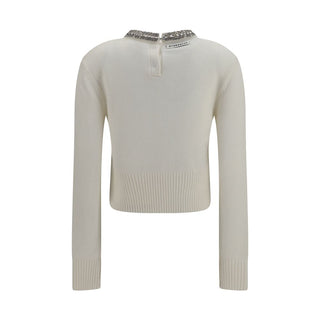 PINKO White Wool Oves Aries Sweatshirt