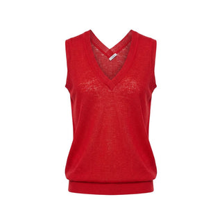 Malo Red Linen Women Tank