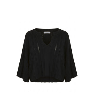 Malo Black Cotton Women Sweater