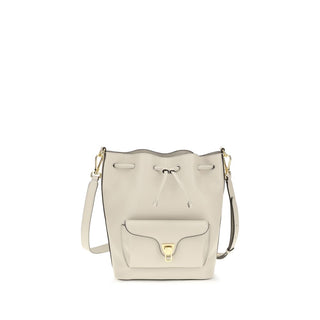 Coccinelle Beige Calf Leather Bos Taurus Backet Bag