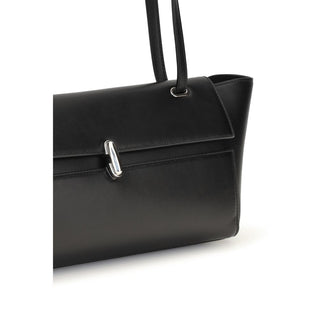 Savette Black Calf Leather Bos Taurus Shoulder Bag