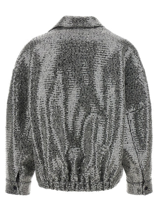 PINKO Silver Polyester Bomber