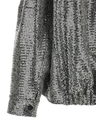PINKO Silver Polyester Bomber