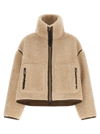 PINKO Beige Polyester Full-Length Jacket