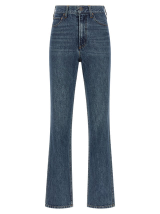 CO Blue Cotton Flared Jeans