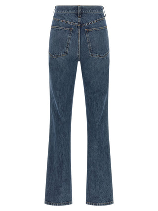 CO Blue Cotton Flared Jeans