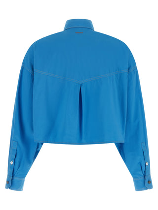 Versace Blue Cotton Blouse