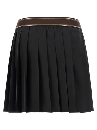 Versace Black Wool Long Skirt