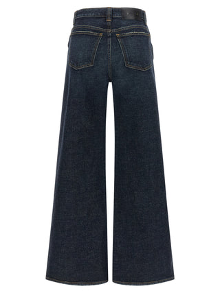 Khaite Blue Cotton Flared Jeans