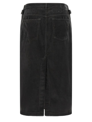 PINKO Black Cotton Midi Skirt