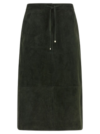 'S Max Mara Bicolor Lamb Leather Midi Skirt