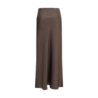 Loulou De Saison Brown Silk Long Skirt