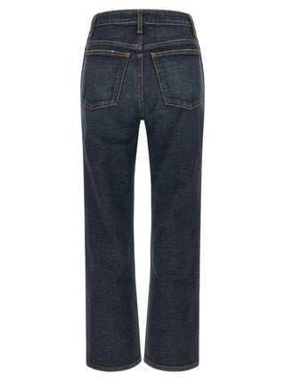 Khaite Blue Cotton Flared Jeans