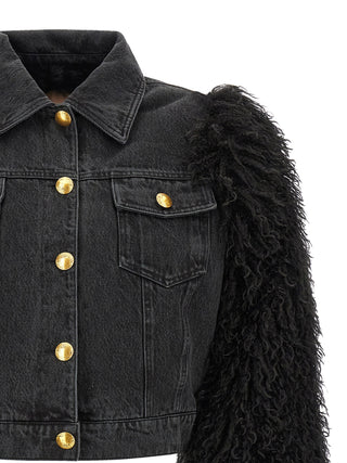 Twinset Black Cotton Denim Jacket