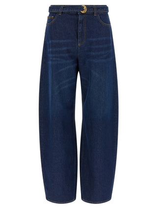 Twinset Blue Cotton High-Waisted Jean