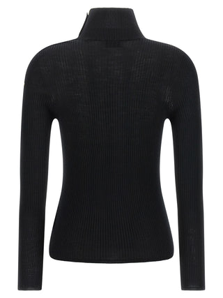 Moncler Black Virgin Wool Cardigan