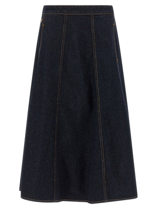 Alberta Ferretti Blue Cotton Mini Skirt