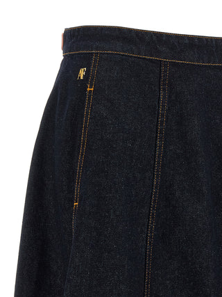Alberta Ferretti Blue Cotton Mini Skirt