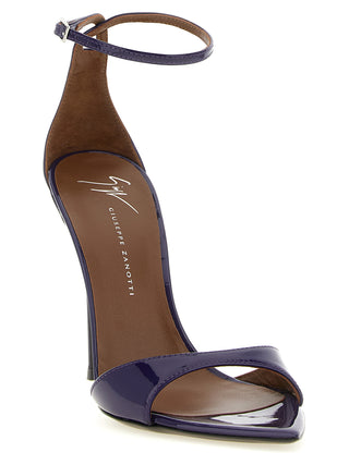 Giuseppe Zanotti Purple Calfskin Stiletto Heel Sandals