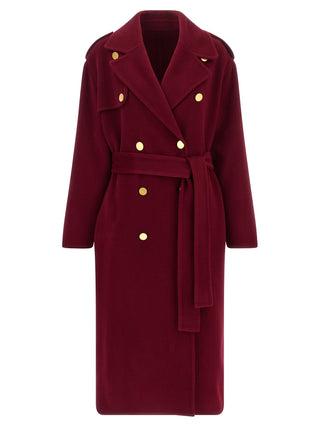 Alberta Ferretti Red Wool Coat