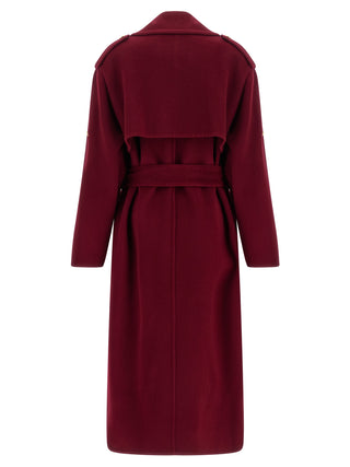 Alberta Ferretti Red Wool Coat